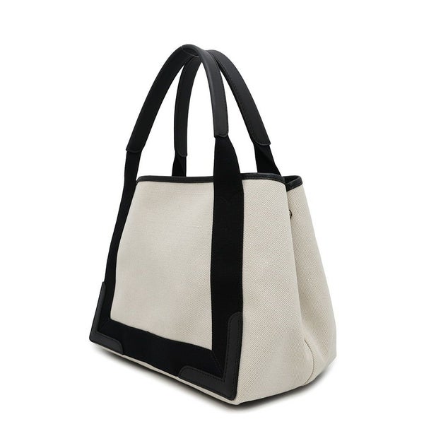 バレンシアガ トートバッグ ネイビーカバス S ポーチ付 339933 BALENCIAGA スモール バッグ カバ 白 黒
