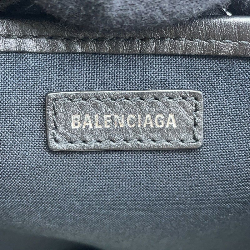 バレンシアガ トートバッグ ネイビーカバス S ポーチ付 339933 BALENCIAGA スモール バッグ カバ 白 黒