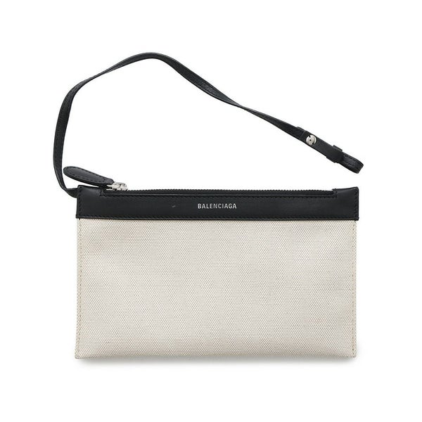バレンシアガ トートバッグ ネイビーカバス S ポーチ付 339933 BALENCIAGA スモール バッグ カバ 白 黒