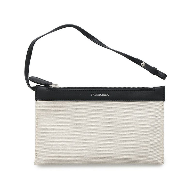 バレンシアガ トートバッグ ネイビーカバス S ポーチ付 339933 BALENCIAGA スモール バッグ カバ 白 黒