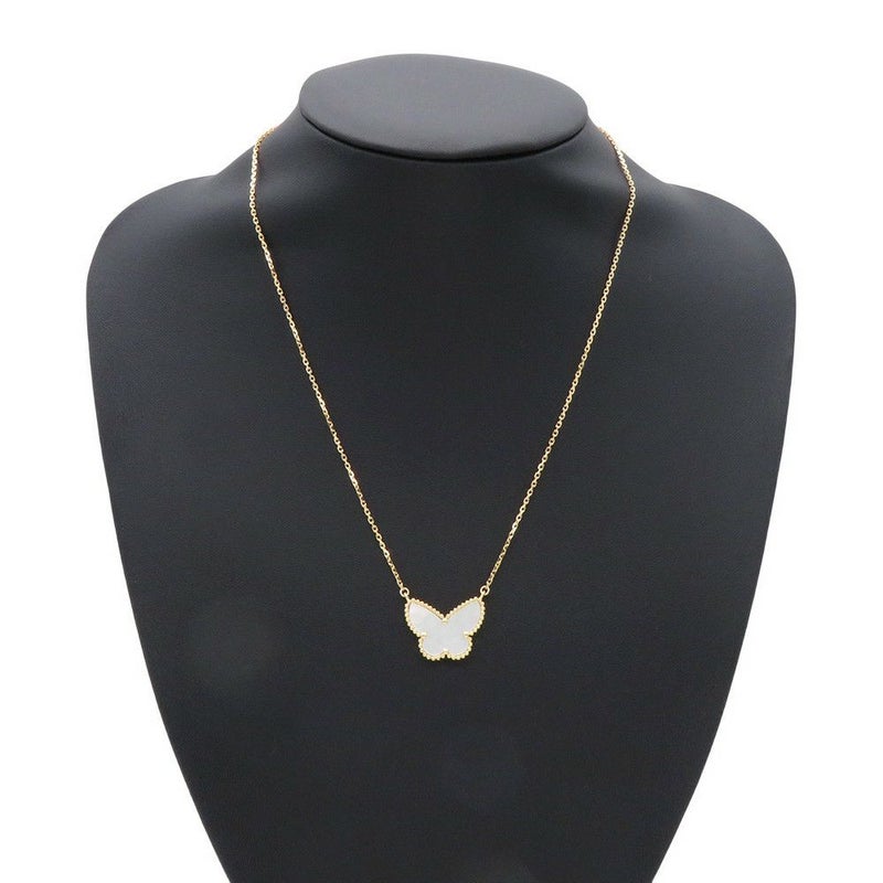 ヴァンクリーフ&アーペル ネックレス ラッキー アルハンブラ パピヨン ペンダント マザーオブパール K18YG VCARD99500