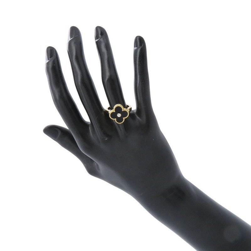 ヴァンクリーフ＆アーペル リング ヴィンテージアルハンブラ ダイヤ 0.06ct オニキス K18YG リングサイズ53 VCARA41000
