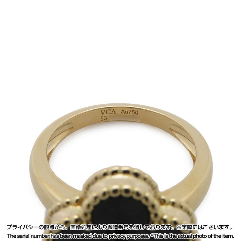 ヴァンクリーフ＆アーペル リング ヴィンテージアルハンブラ ダイヤ 0.06ct オニキス K18YG リングサイズ53 VCARA41000