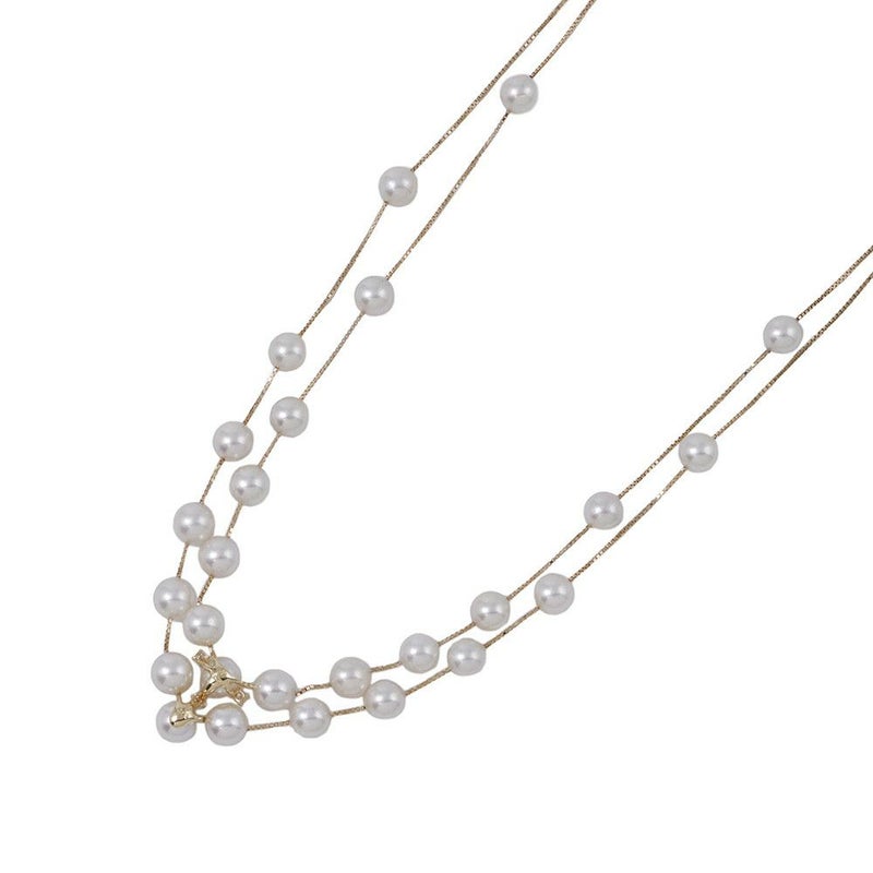 タサキ ネックレス ステーション ダイヤモンド 0.11ct あやこ真珠 K18YGイエローゴールド TASAKI 2連 ジュエリー