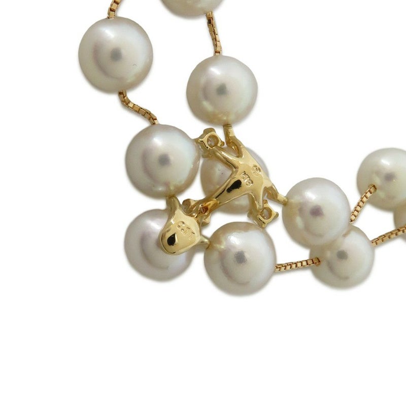 タサキ ネックレス ステーション ダイヤモンド 0.11ct あやこ真珠 K18YGイエローゴールド TASAKI 2連 ジュエリー