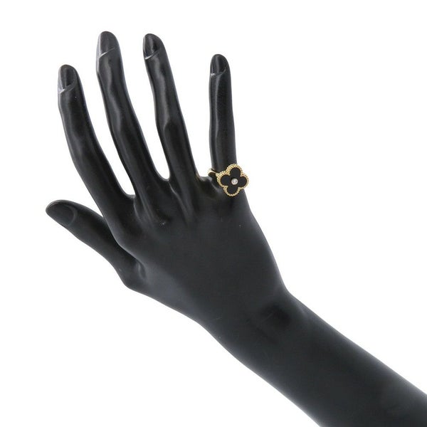 ヴァンクリーフ＆アーペル リング ヴィンテージアルハンブラ ダイヤ 0.06ct オニキス K18YG リングサイズ49 VCARA41000