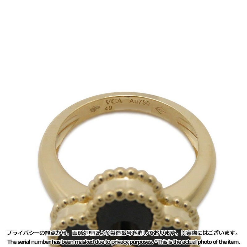 ヴァンクリーフ＆アーペル リング ヴィンテージアルハンブラ ダイヤ 0.06ct オニキス K18YG リングサイズ49 VCARA41000