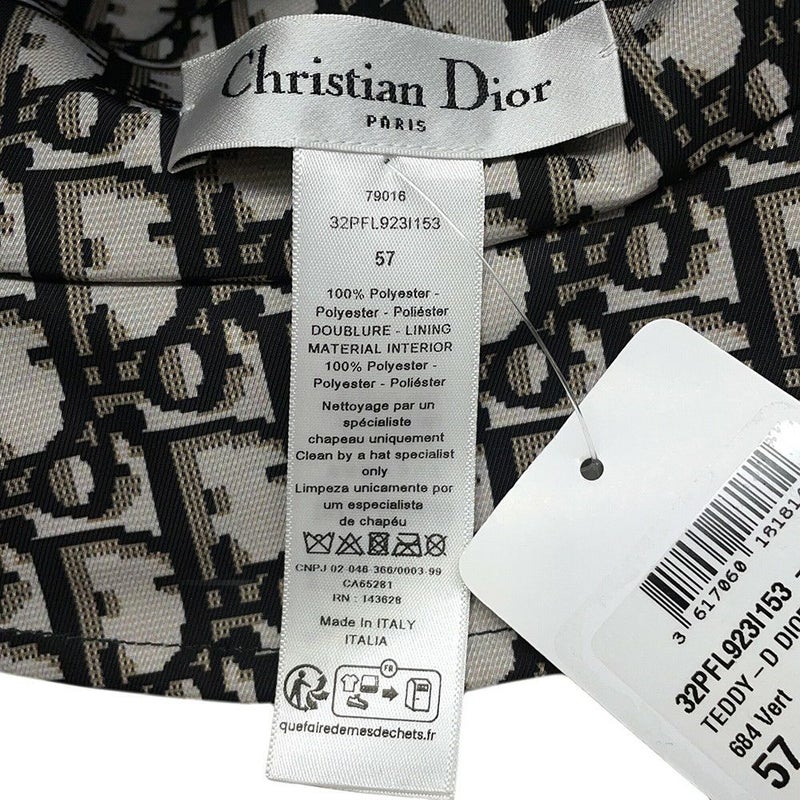 クリスチャン・ディオール バケットハット TEDDY-D リバーシブル オブリーク サイズ57 32PFL923I153 トロッター 帽子