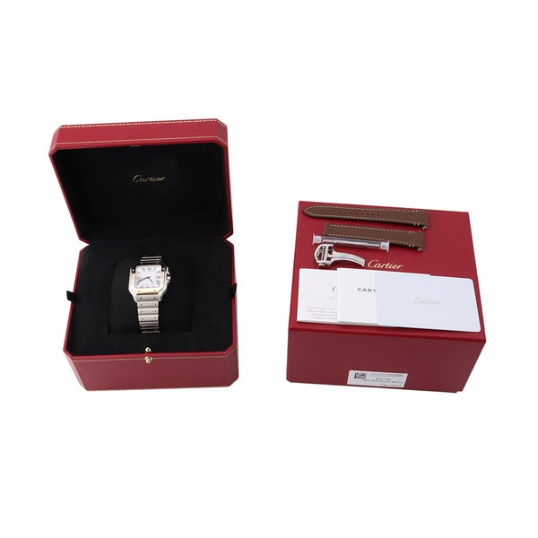 カルティエ サントス ドゥ カルティエ MM W2SA0016 Cartier 腕時計 オパライン文字盤