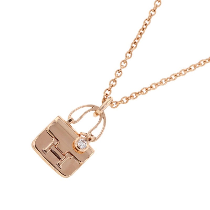エルメス ネックレス アミュレット コンスタンス ダイヤモンド 1P 0.04ct K18PGピンクゴールド HERMES ジュエリー