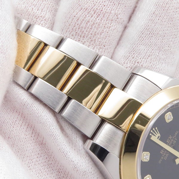 ロレックス デイトジャスト 41 SS/K18YG 126303G ROLEX 腕時計 黒文字盤 10Pダイヤ