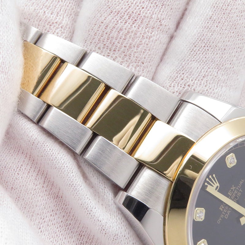 ロレックス デイトジャスト 41 SS/K18YG 126303G ROLEX 腕時計 黒文字盤 10Pダイヤ