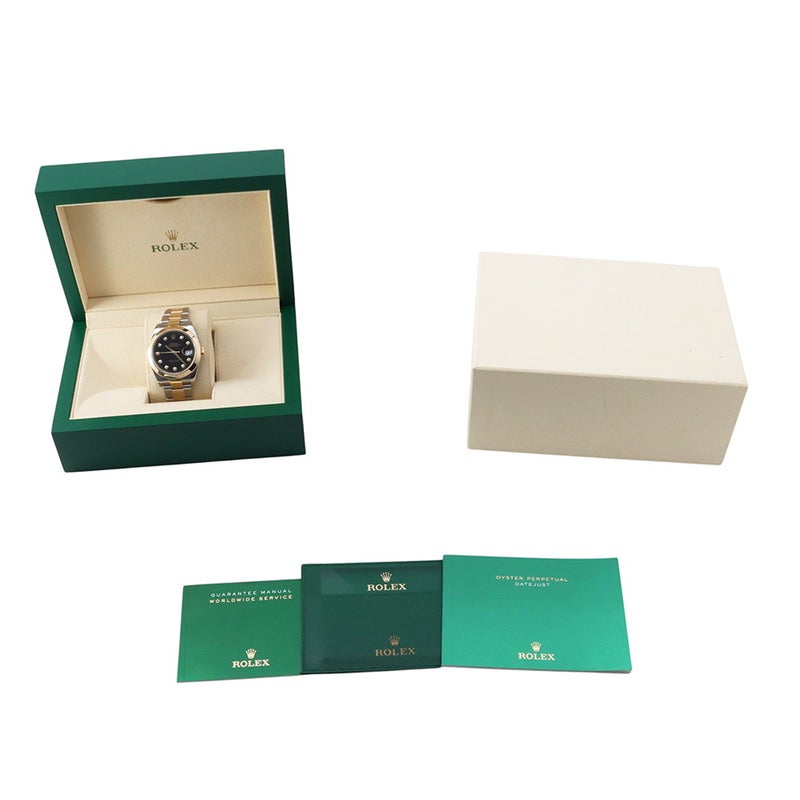 ロレックス デイトジャスト 41 SS/K18YG 126303G ROLEX 腕時計 黒文字盤 10Pダイヤ