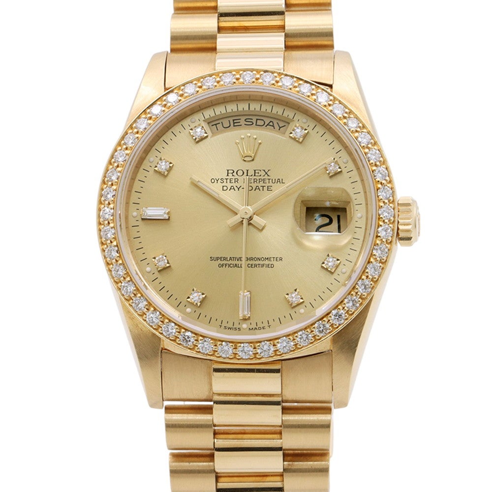 ロレックス デイデイト ダイヤベゼル K18YG R番 18348A ROLEX 腕時計