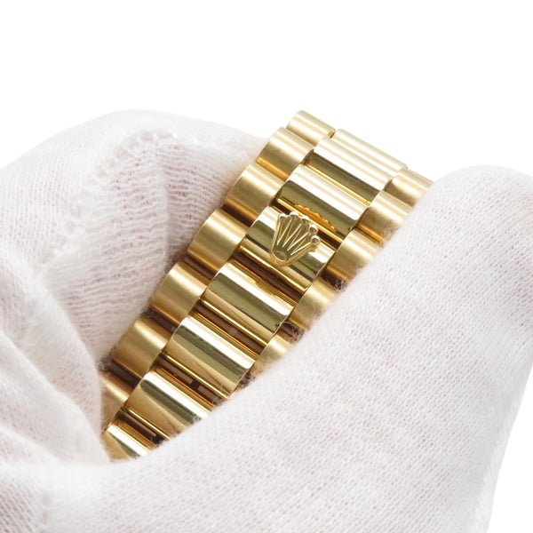 ロレックス デイデイト ダイヤベゼル K18YG R番 18348A ROLEX 腕時計 シャンパン文字盤 8Pダイヤ 2Pバゲットダイヤ