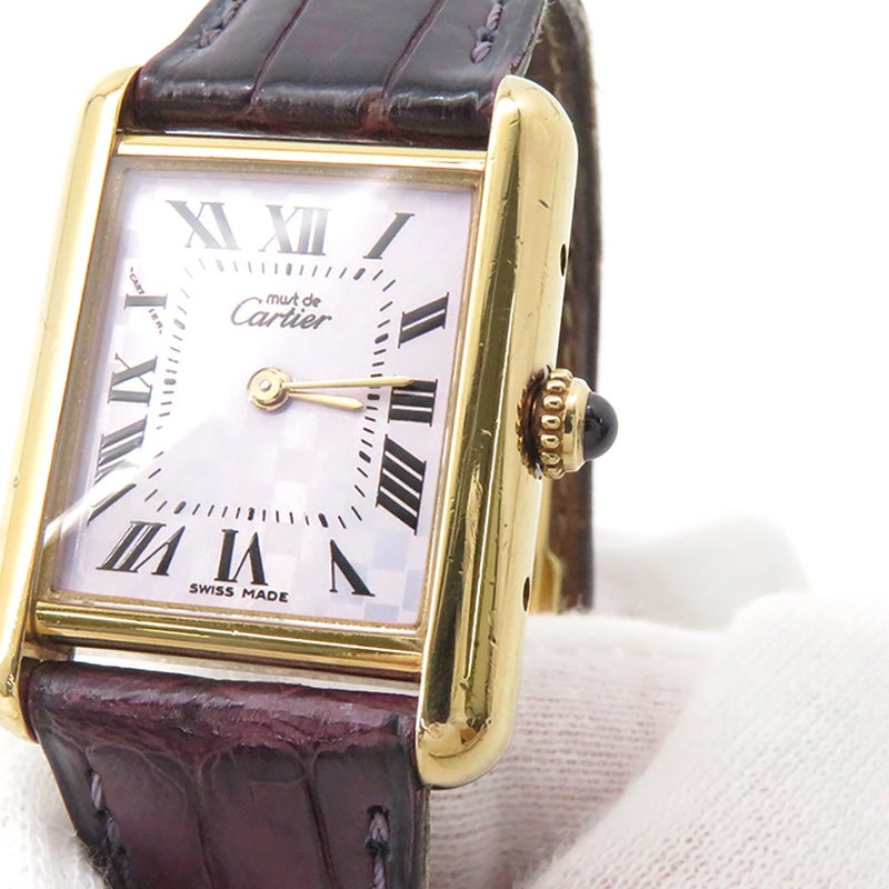 カルティエ マスト タンク ヴェルメイユ 2003年クリスマス限定 SM W1017554 Cartier 腕時計 パープル文字盤