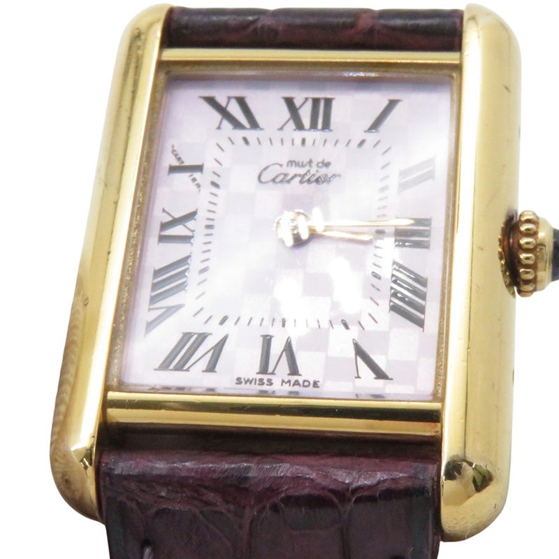 カルティエ マスト タンク ヴェルメイユ 2003年クリスマス限定 SM W1017554 Cartier 腕時計 パープル文字盤