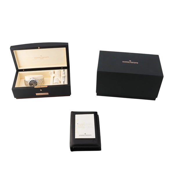 ヴァシュロンコンスタンタンオーヴァーシーズ デュアルタイム 47450/B01A VACHERON CONSTANTIN 腕時計 黒文字盤