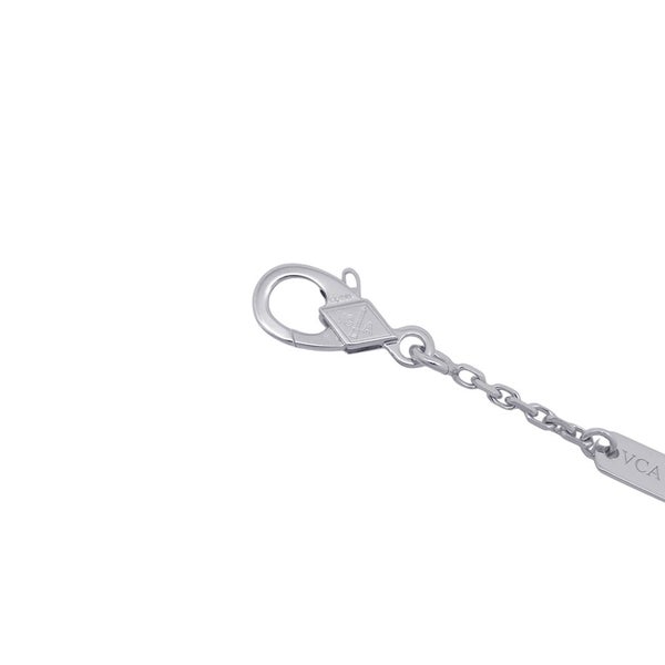 ヴァンクリ ネックレス ヴィンテージ アルハンブラ ペンダント カルセドニー K18WGホワイトゴールド VCARD34900