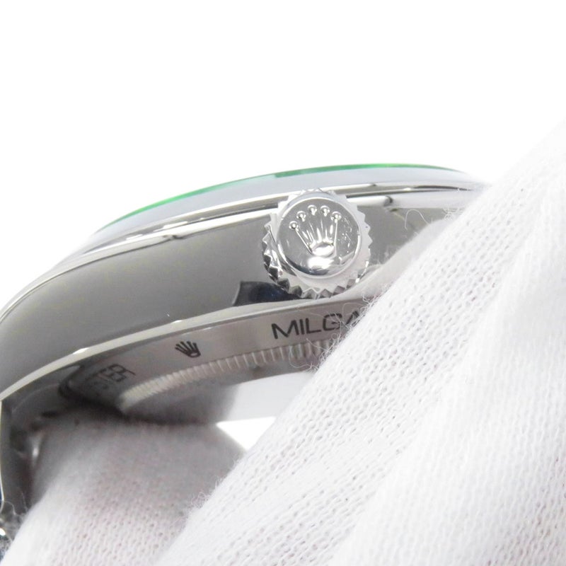 ロレックス ミルガウス グリーンガラス ランダムシリアル ルーレット 116400GV ROLEX 腕時計 黒文字盤