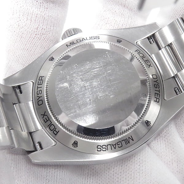 ロレックス ミルガウス グリーンガラス ランダムシリアル ルーレット 116400GV ROLEX 腕時計 黒文字盤