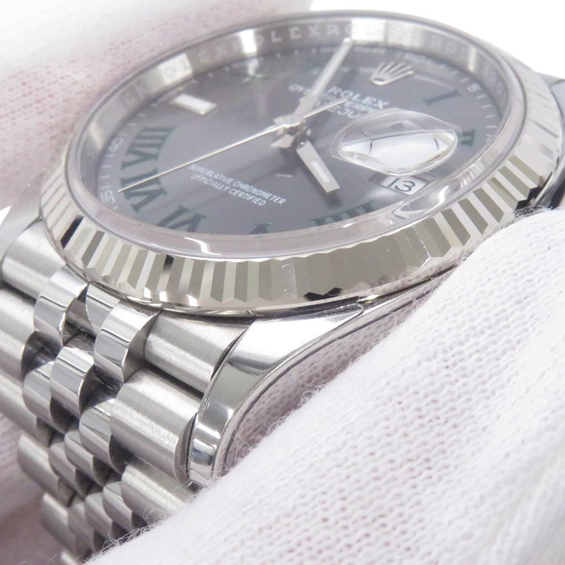 ロレックス デイトジャスト36 SS/K18WG ランダムシリアル ルーレット 126234 ROLEX 腕時計 スレート文字盤