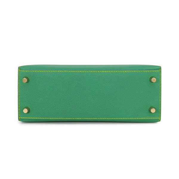 エルメス ハンドバッグ ケリー25 外縫い カクタス/ジョーヌドール/ゴールド金具 エプソン D刻印 HERMES Kelly 2way SPO
