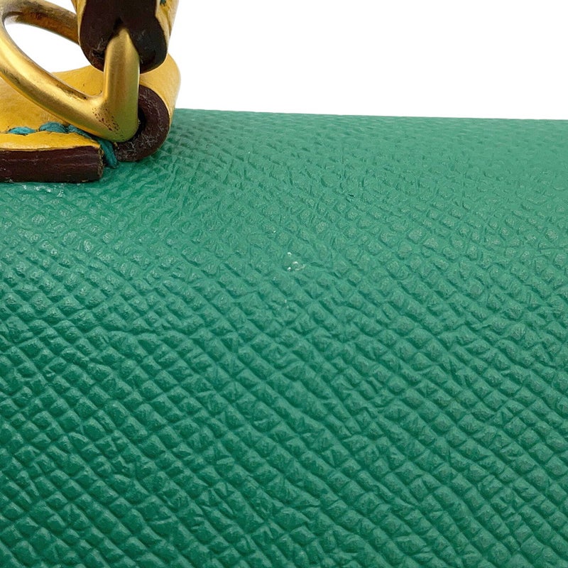 エルメス ハンドバッグ ケリー25 外縫い カクタス/ジョーヌドール/ゴールド金具 エプソン D刻印 HERMES Kelly 2way SPO