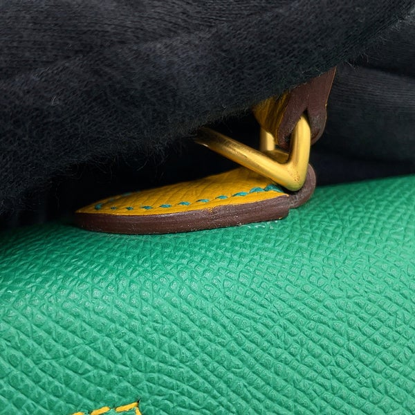 エルメス ハンドバッグ ケリー25 外縫い カクタス/ジョーヌドール/ゴールド金具 エプソン D刻印 HERMES Kelly 2way SPO