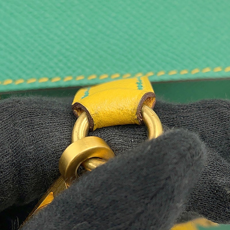 エルメス ハンドバッグ ケリー25 外縫い カクタス/ジョーヌドール/ゴールド金具 エプソン D刻印 HERMES Kelly 2way SPO