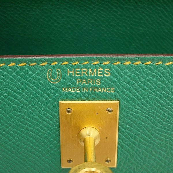 エルメス ハンドバッグ ケリー25 外縫い カクタス/ジョーヌドール/ゴールド金具 エプソン D刻印 HERMES Kelly 2way SPO