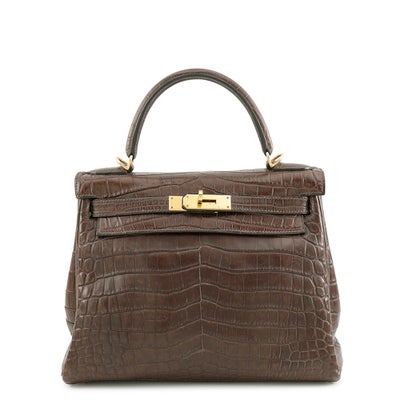 Hermès Kelly 28 Crocodile Niloticus Gold