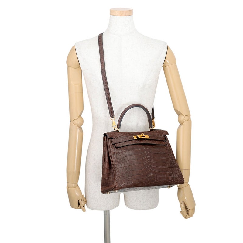 エルメス ハンドバッグ ケリー28 内縫い グリエレファント/ゴールド金具 ニロティカス □E刻印 HERMES Kelly 2wayバッグ