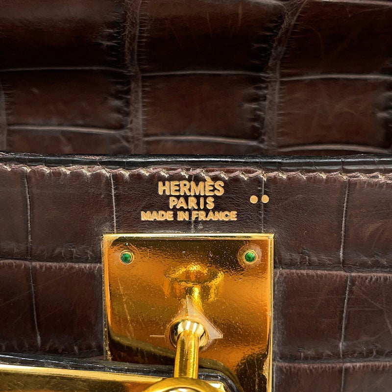 エルメス ハンドバッグ ケリー28 内縫い グリエレファント/ゴールド金具 ニロティカス □E刻印 HERMES Kelly 2wayバッグ