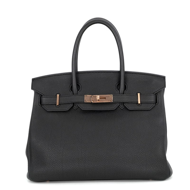エルメス バーキン30 ブラック/ピンクゴールド金具 トゴ D刻印 HERMES Birkin ハンドバッグ 黒