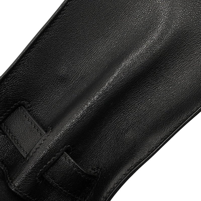 エルメス ケリー28 外縫い ブラック/オレンジ/グリーン/シルバー金具 ヴィブラート/ガリバー □C刻印 HERMES Kelly 2wayバッグ