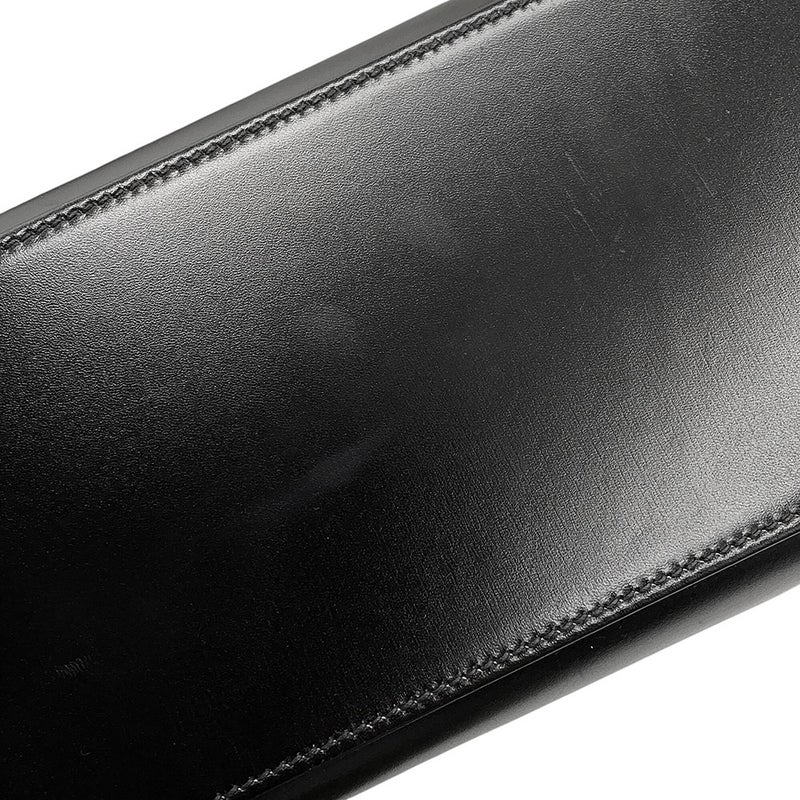 エルメス ハンドバッグ ケリー32 外縫い ブラック/シルバー金具 ボックスカーフ □H刻印 ２wayショルダー 黒
