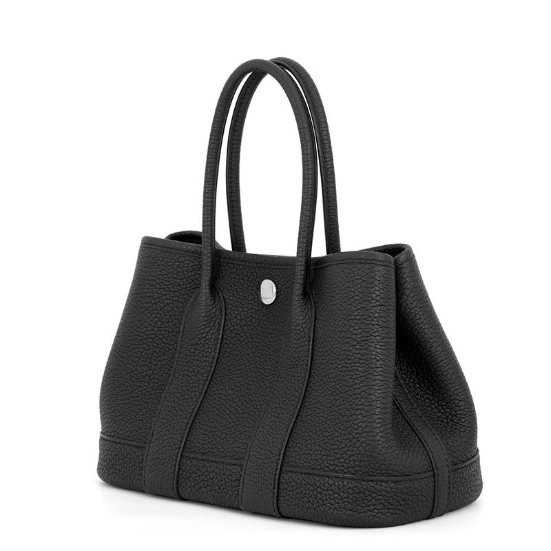 エルメス トートバッグ ネオ・ガーデン 23 ガーデンパーティ ブラック/シルバー金具 ネゴンダ K刻印 黒