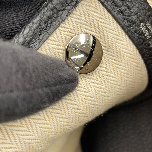 エルメス トートバッグ ネオ・ガーデン 23 ガーデンパーティ ブラック/シルバー金具 ネゴンダ K刻印 黒