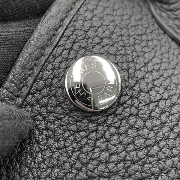 エルメス トートバッグ ネオ・ガーデン 23 ガーデンパーティ ブラック/シルバー金具 ネゴンダ K刻印 黒