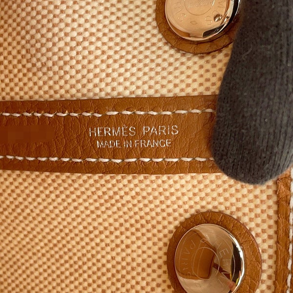 エルメス トートバッグ ネオ・ガーデン 23 ガーデンパーティ ゴールド/エクリュ/シルバー金具 トワルアッシュ/ネゴンダ G刻印