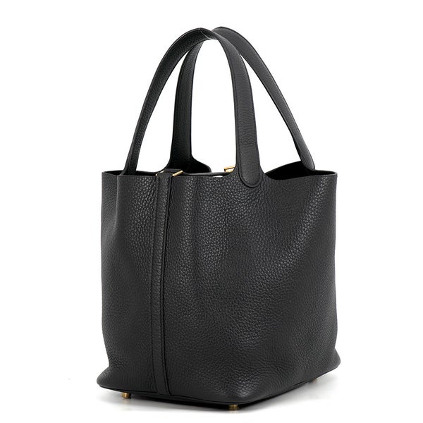 エルメス ハンドバッグ ピコタンロックMM ブラック/ゴールド金具 トリヨンクレマンス K刻印 HERMES 黒
