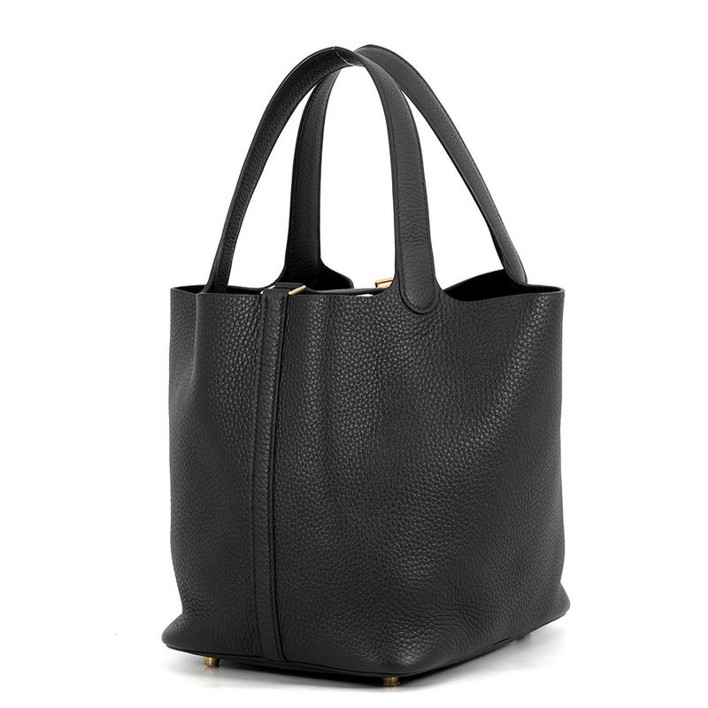 エルメス ハンドバッグ ピコタンロックMM ブラック/ゴールド金具 トリヨンクレマンス K刻印 HERMES 黒