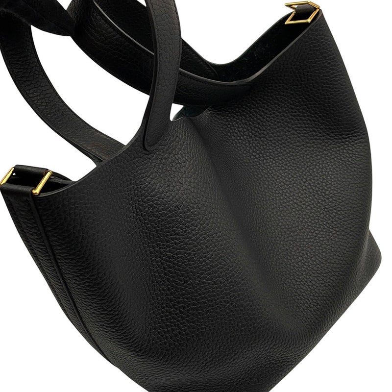 エルメス ハンドバッグ ピコタンロックMM ブラック/ゴールド金具 トリヨンクレマンス K刻印 HERMES 黒