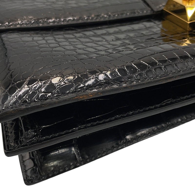 エルメス ビジネスバッグ サックアデペッシュ27 ブラック/ゴールド金具 ポロサスシャイン □J刻印 メンズ 黒