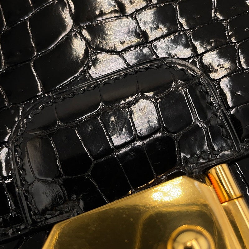 エルメス ビジネスバッグ サックアデペッシュ27 ブラック/ゴールド金具 ポロサスシャイン □J刻印 メンズ 黒