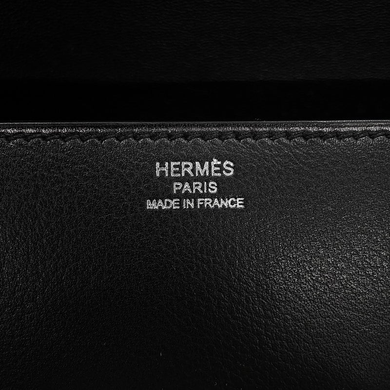 エルメス クラッチバッグ ポシェット エジェ ブラック/シルバー金具 エヴァーグレイン X刻印 HERMES 黒