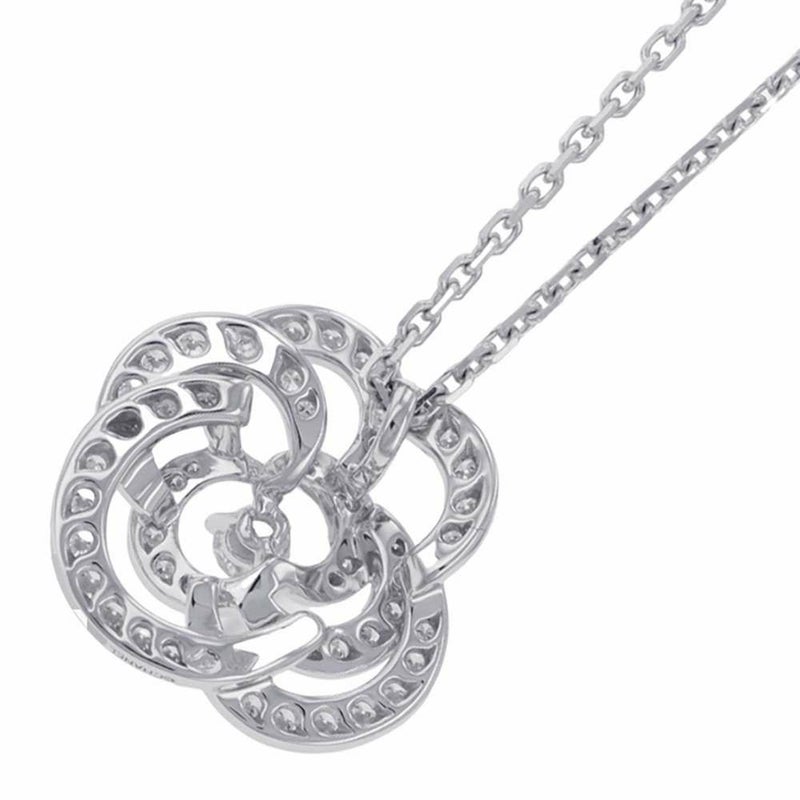 シャネル ネックレス カメリア コレクション ミディアム ダイヤモンド 64P 計約0.85ct K18WG J2580 ペンダント