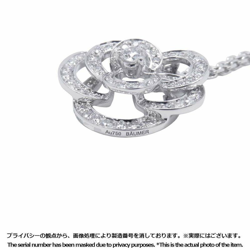 シャネル ネックレス カメリア コレクション ミディアム ダイヤモンド 64P 計約0.85ct K18WG J2580 ペンダント