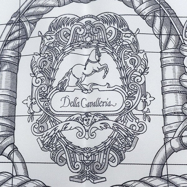 エルメス スカーフ カレ45 デラ カヴァレリア GAVROCHE DELLA CAVALLERIA SCARF シルク 黒 プチカレ